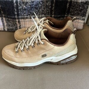 Skechers ladies Stone and Brown Tennis Shoes